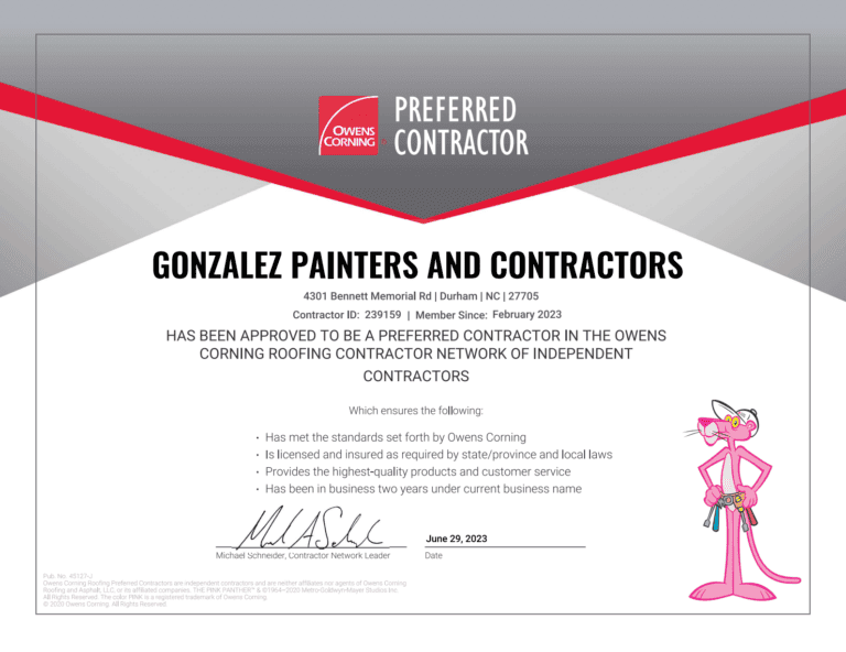 Preferred Contractor - Gonzalez Painters