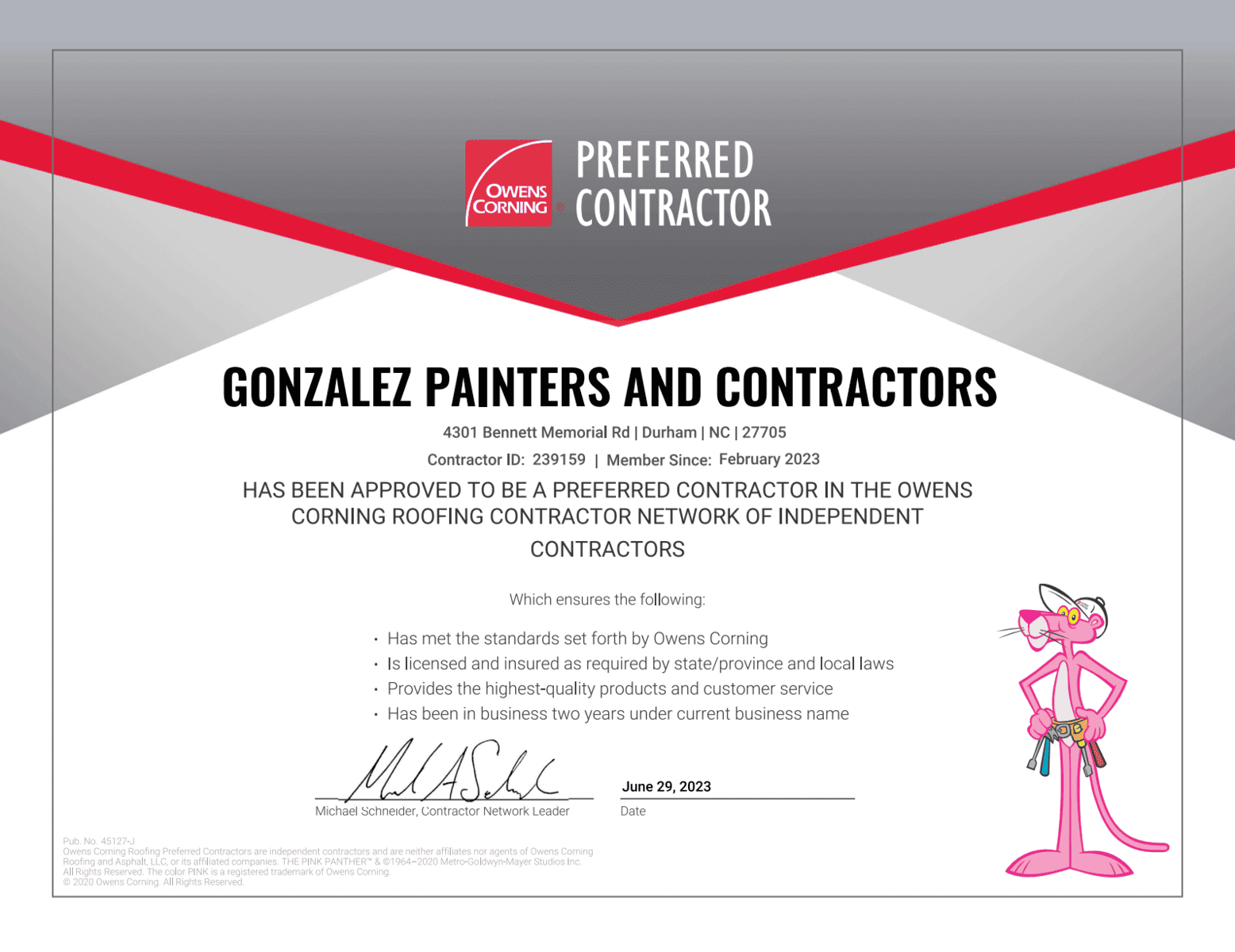 Preferred Contractor - Gonzalez Painters